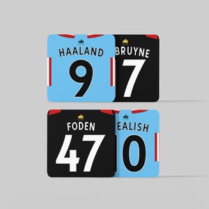Manchester Blue Custom Shirt - Drinks Coaster Bundle Set of 4