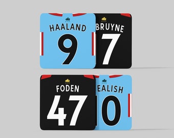 Manchester Blue Custom Shirt - Drinks Coaster Bundle Set of 4