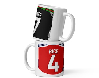 Arsenal 2024/25 Theme Personalised Football Shirt Home / Away 11oz Mug Gift