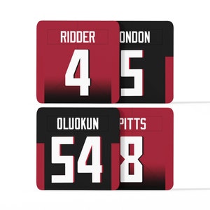Atlanta Falcons Custom Jersey - Onderzetter voor onderzetters, set van 4