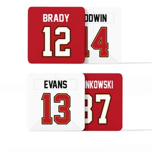 Tampa Bay Buccaneers Custom Jersey - Drinks Coaster Bundle Set of 4