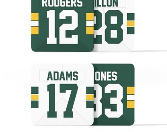 Green Bay Packers Custom Jersey - Drinks Coaster Bundle Set de 4