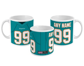 Miami Dolphins 2021 Theme Personalised Jersey 11oz Mug