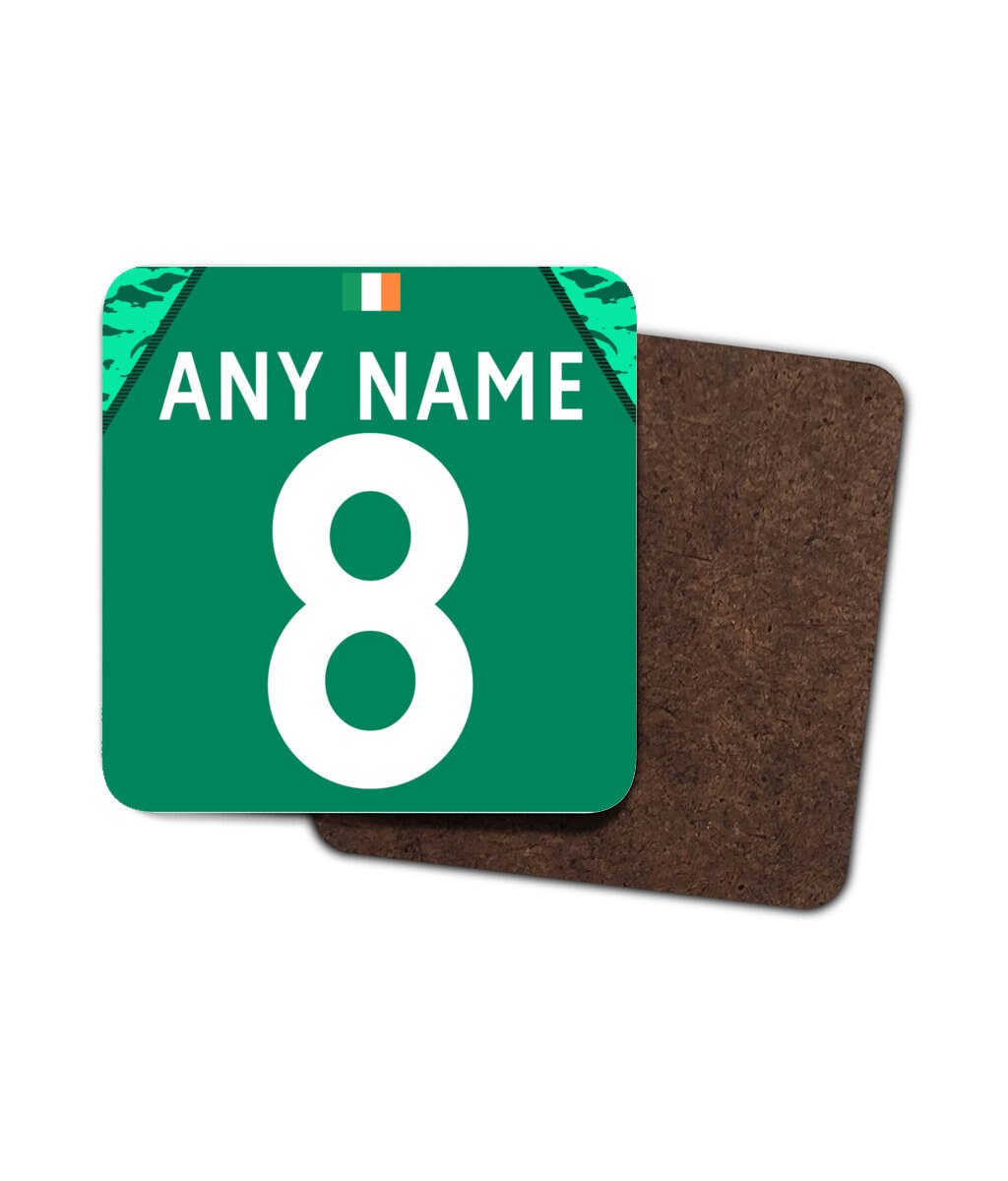 Ireland Rugby Union 6 Nations Theme Personalised Irish Rugby Drinks Coaster