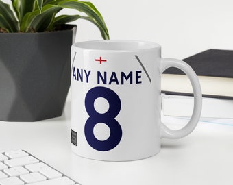 England Rugby Union 6 Nations Theme Personalised Rugby Shirt 11oz Mug Gift
