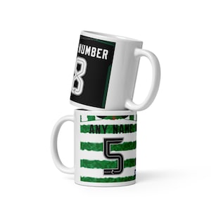 Celtic 2023/24 Theme Personalised Football Shirt Home / Away 11oz Mug Gift