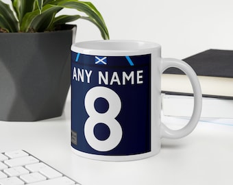 Scotland Rugby Union 6 Nations Theme Personalised Scottish Rugby Shirt 11oz Mug Gift