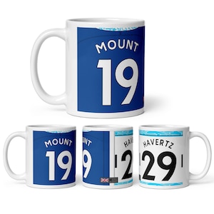 Chelsea 2022/23 Theme Personalised Football Shirt Home / Away 11oz Mug Gift