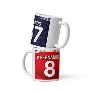 Manchester United 2024/25 Theme Personalised Football Shirt Home / Away 11oz Mug Gift