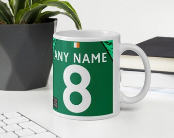 Ireland Rugby Union 6 Nations Theme Personalised Rugby Shirt 11oz Mug Gift