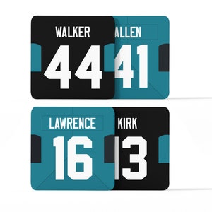 Jacksonville Jaguars Custom Jersey - Drinks Coaster Bundle Set of 4