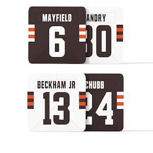 Cleveland Browns Custom Jersey - Drinks Coaster Bundle Set of 4