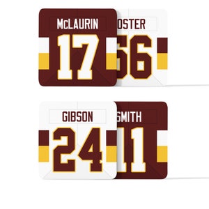 Washington Commanders Custom Jersey - Drinks Coaster Bundle Set of 4