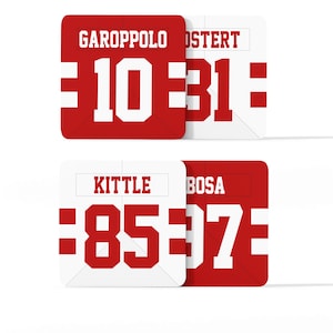 San Francisco 49ers Custom Jersey - Drinks Coaster Bundle Set of 4