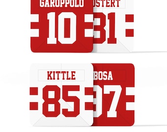 San Francisco 49ers Custom Jersey - Drinks Coaster Bundle Set of 4