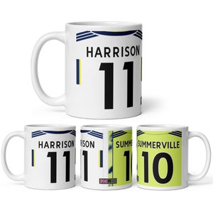 Leeds 2022/23 Theme Personalised Football Shirt Home / Away 11oz Mug Gift