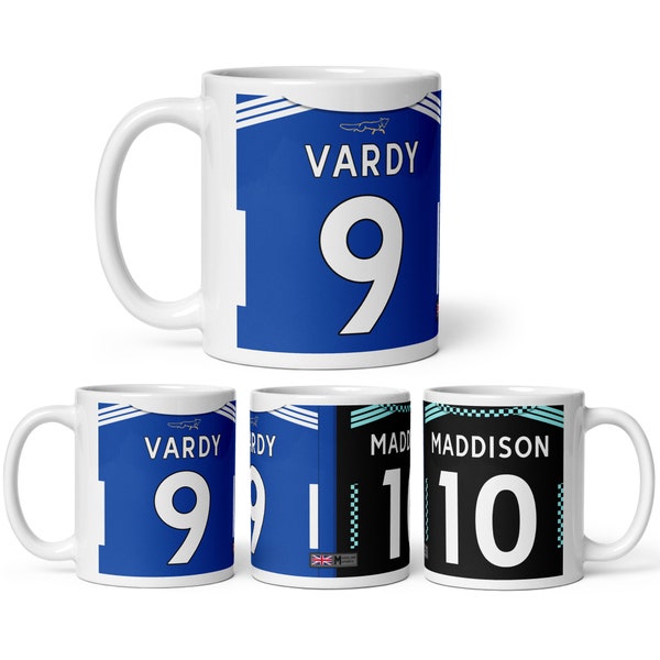 Leicester City 22/23 Theme Personalised Football Shirt 11oz Mug Gift