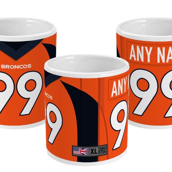 Denver Broncos 2022 Theme Personalised Jersey 11oz Mug