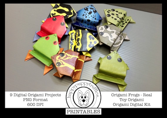 Origami Frogs, Toy Origami, Printable, Digital Instant Download, Paper Crafting
