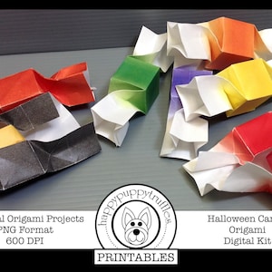 Origami Snoep en Mary Jane Peanut Butter Kisses, Origami Desserts Voedsel, Speelgoed Origami, Afdrukbaar, Digitale Instant Download, Papier Crafting