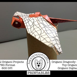 Origami Dragonfly, speelgoed origami, afdrukbare, digitale instant download, papier knutselen