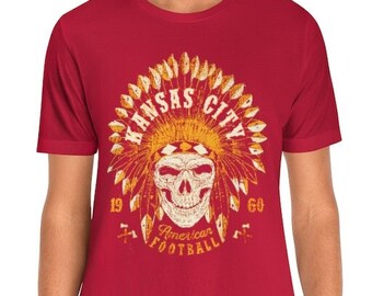 Kansas City Football With American Indian Chief - Since 1960 - Unisex Jersey Short Sleeve Tee