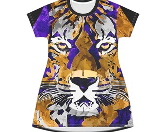 Tiger Mayhem - Robe t-shirt imprimée sur l'ensemble