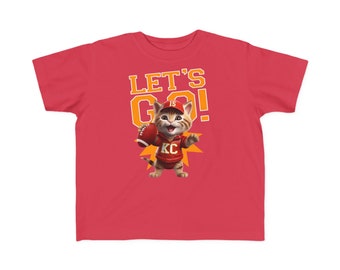 KC Chiefs Kitty - Let's Go! - Toddler's Fine Jersey Tee