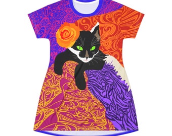 Chill Kitty - Robe t-shirt imprimée