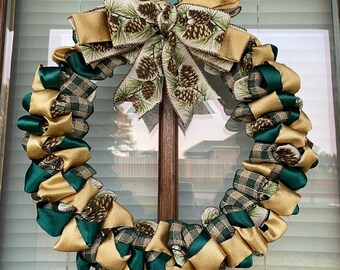 Classic Christmas Ribbon Wreath 
