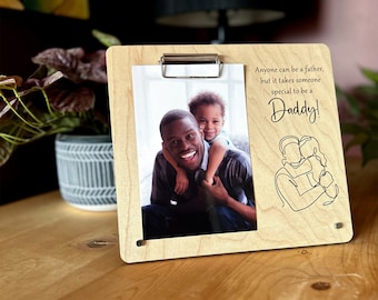 Minimalist 5x7" Personalized Wood Photo Frame, Dad Frame, Father's Day Gift, Gifts for Dad