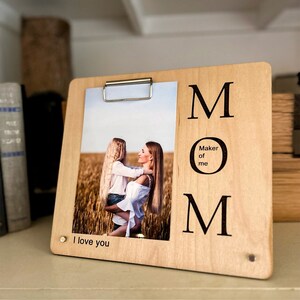 Mom Picture Frame, Personalized Gift For Mom, 5x7&quot; Wood Photo Frame, Mother&#39;s Day Gift, New Mom Gift