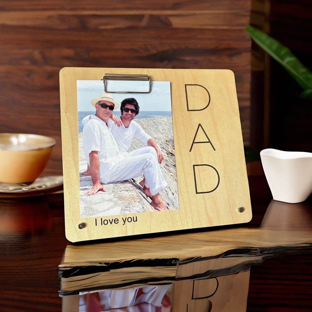 Minimalist Picture Frame for Dad, Personalized Dad Photo Frame, Custom