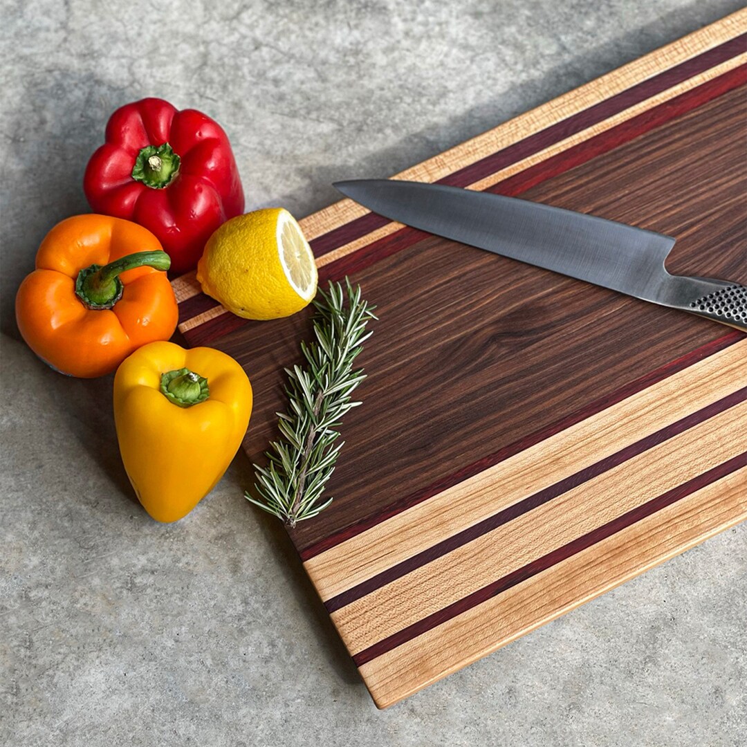 Handcrafted Large Cutting Board Maple and Walnut Chopping Etsy