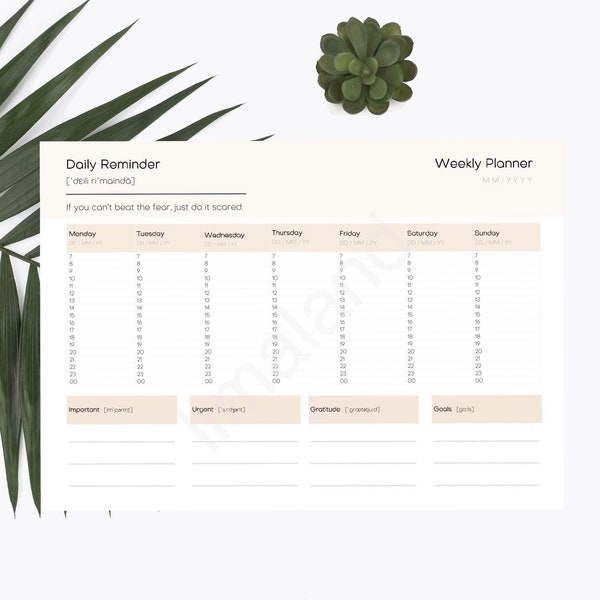 Weekly Planner - Daily Reminder