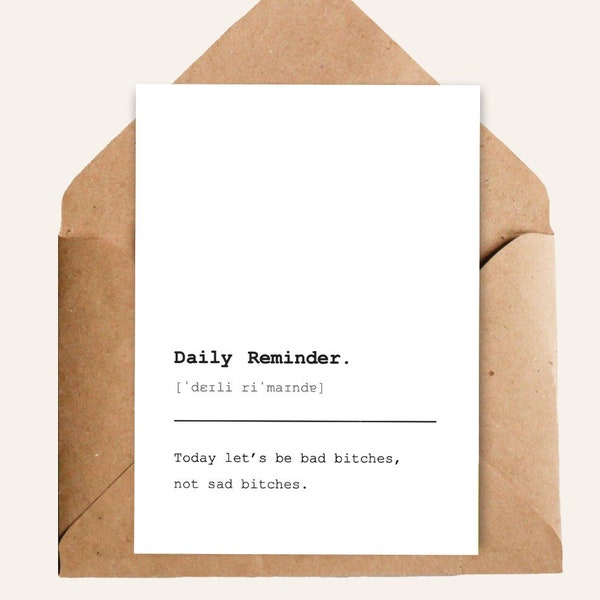Postkarte - Today let’s be bad b*tches - Daily Reminder