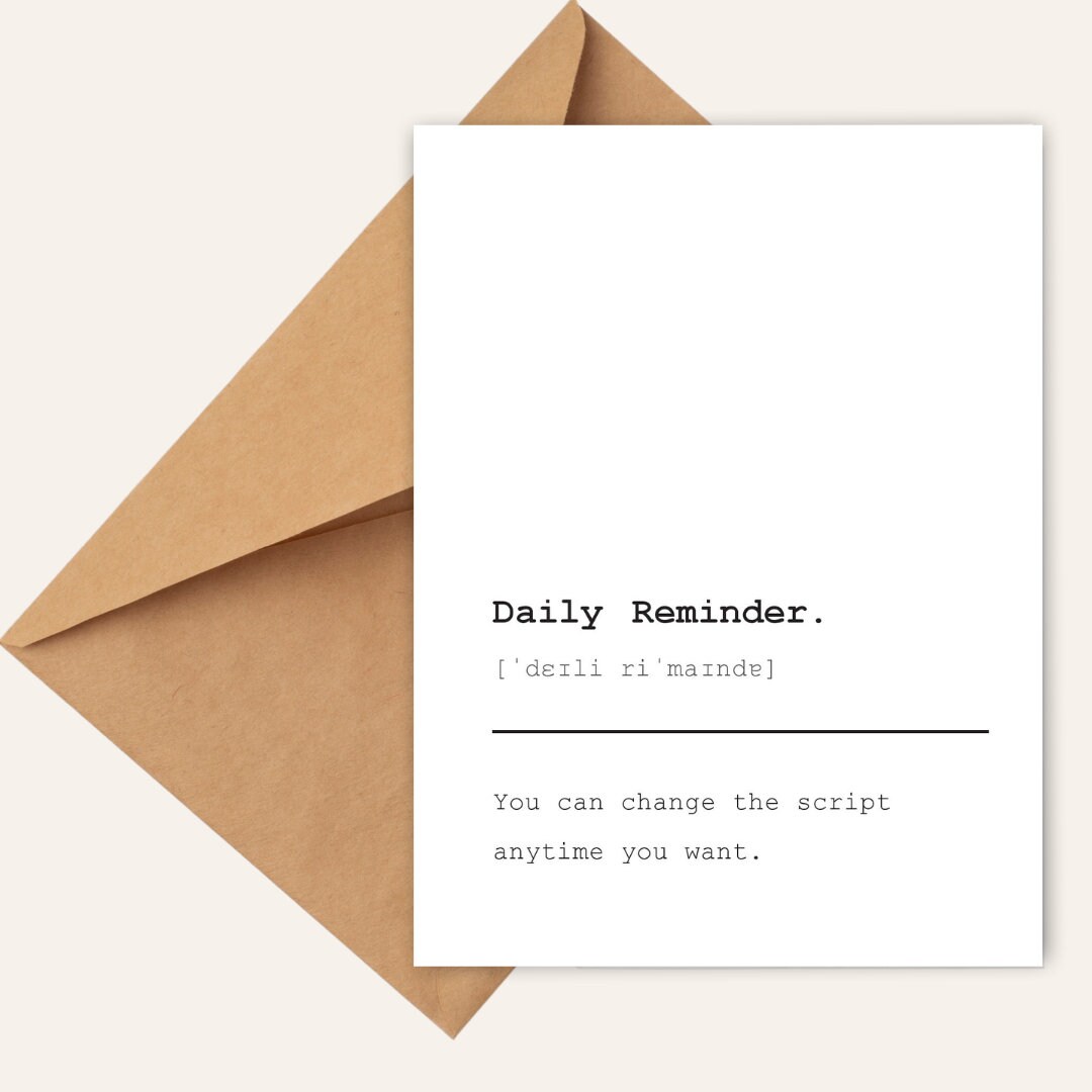 Postkarte - You Can Change the Script - Daily Reminder - Etsy