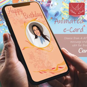 Birthday e-Card template | Video Card | Editable Canva| EC-B-17