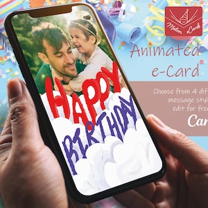 Birthday e-Card template | Video Card | Editable Canva| EC-B-18