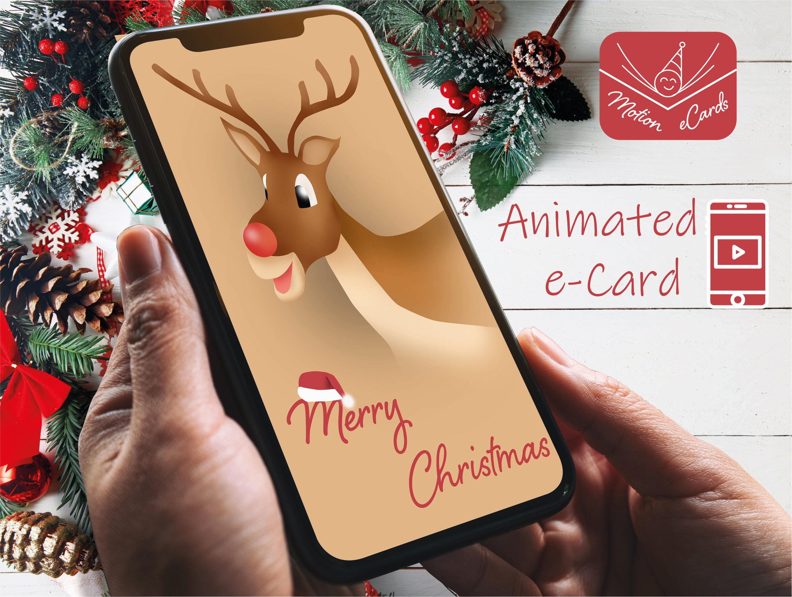 Animated Christmas Ecard Video Card CHC003 Etsy