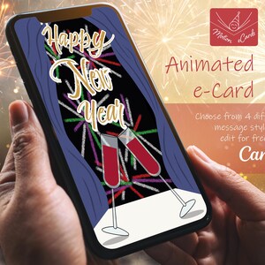 New Years e-card template | Video Card | Editable Canva | EC-NY-1