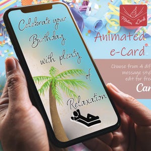Birthday e-Card template | Video Card | Editable Canva| EC-B-9