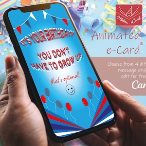 Birthday e-Card template | Video Card | Editable Canva| EC-B-6