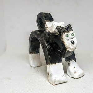 Katzen Figur,Schwarze Keramik Katze,Kleine Keramik Katze,Einzigartige Skulptur,Kunst Keramik Katze für Tisch,Inneneinrichtung,Handgemachte katze