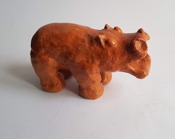 Handgemachte Keramik Nilpferd-Skulptur Keramik Figur Keramik Nilpferd-Skulptur Nilpferd Statue Kunst Nilpferd Tierskulptur Nilpferd-Liebhaber Versandkostenfrei