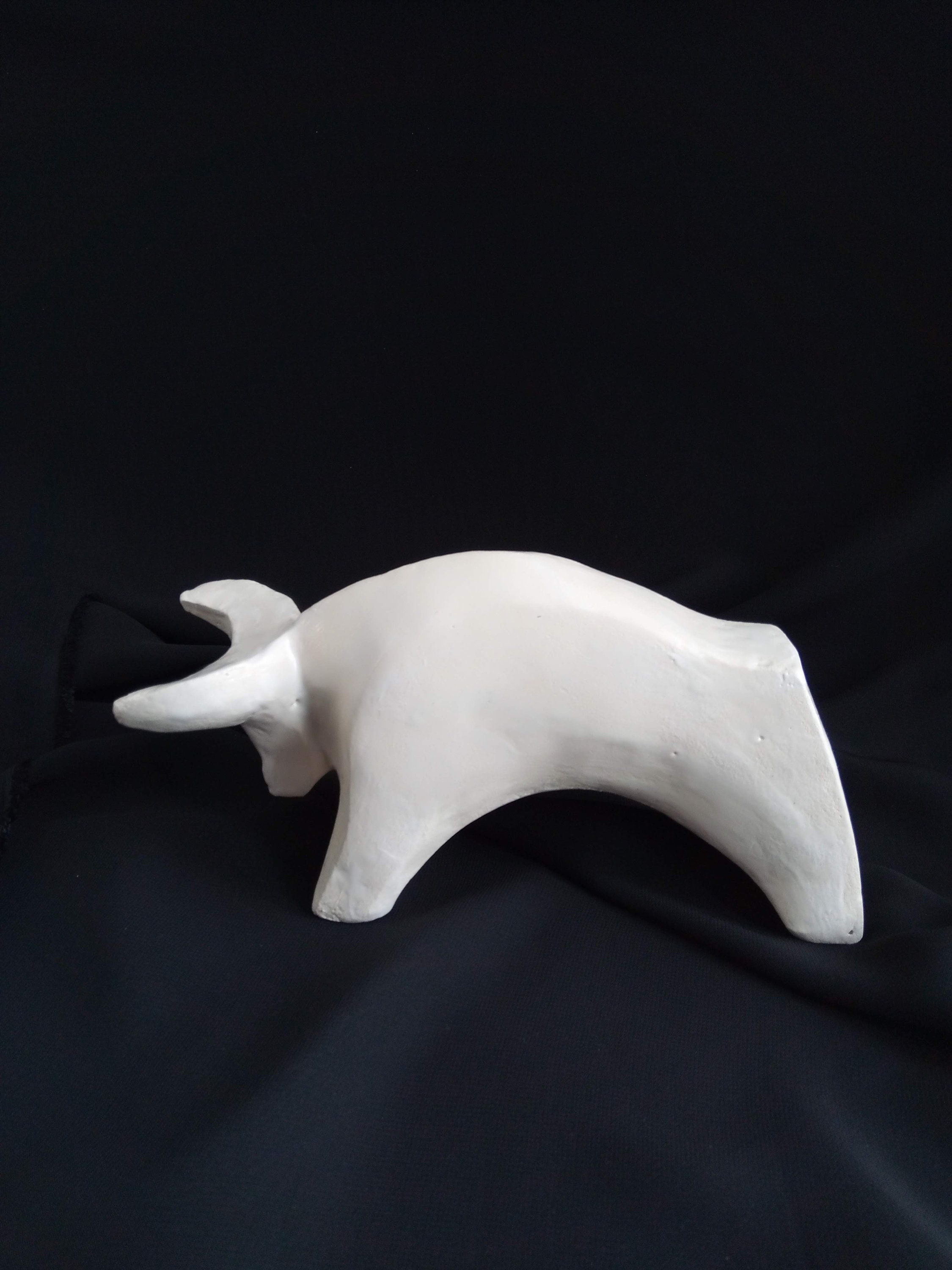 Petite Sculpture Céramique Moderne - Buste Abstrait Rose Fait Main - 13,5 Cm - Art Déco Contemporain