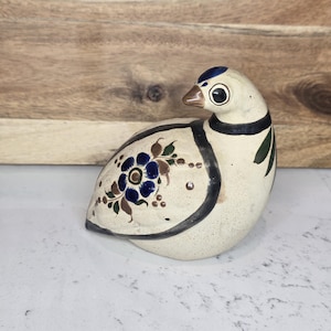 Vtg Tonala Mexican Folk Art Pottery Quail Bird Handpainted