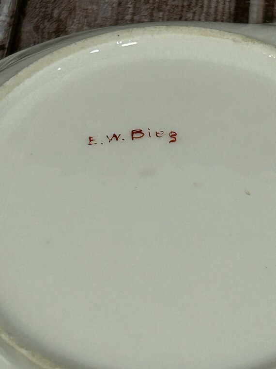 Bavarian Hand Painted Spade Shape Dish EW Beig Gem