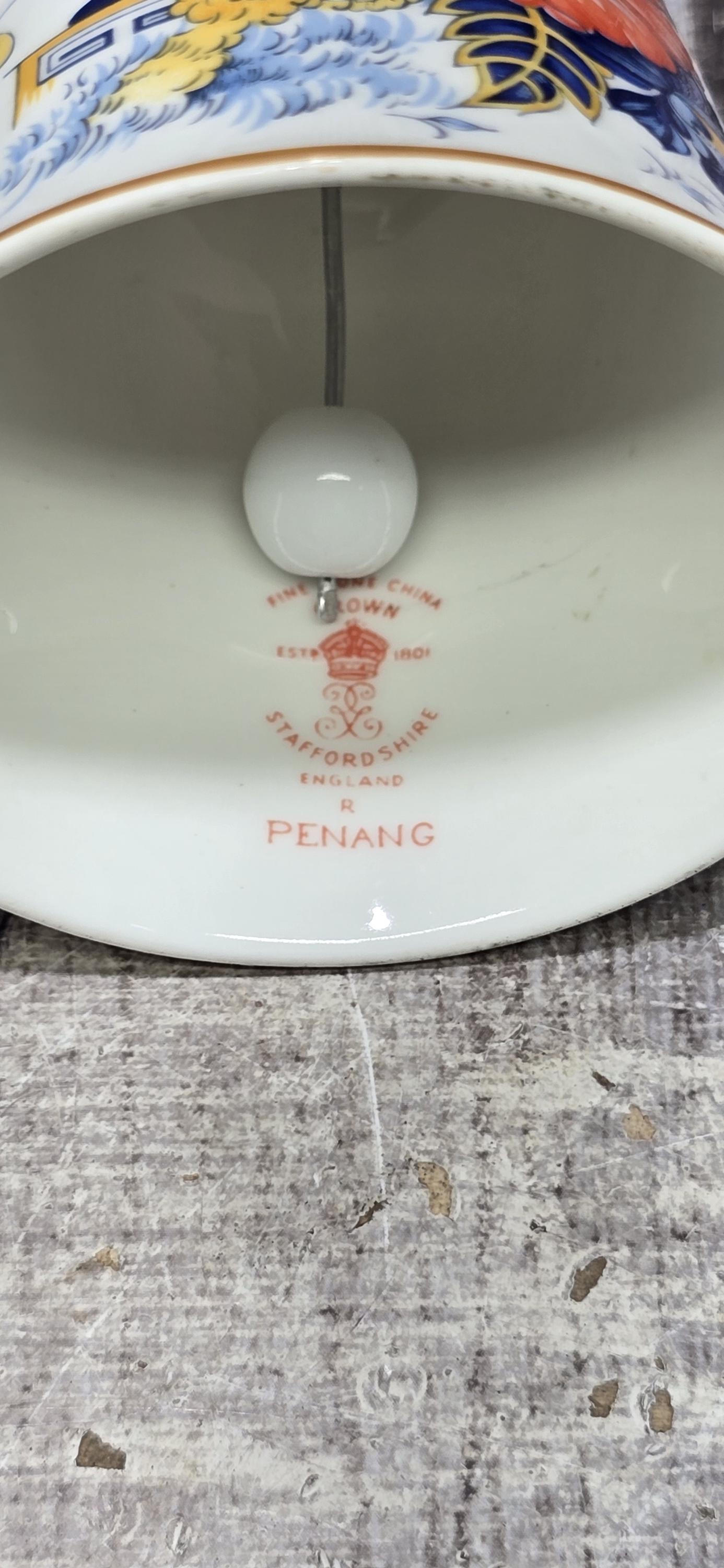 Vintage Crown Staffordshire Bell, Penang Imari Floral Fine Bone