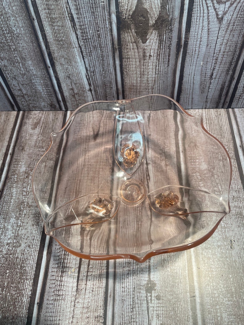 Pink Lancaster Depression Glass 3 Footed Candy Nut Dish Bowl Etsy